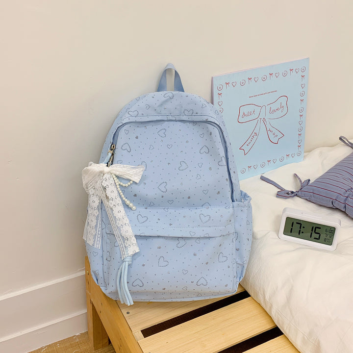 Heart-Patterned School Backpack Kalsten