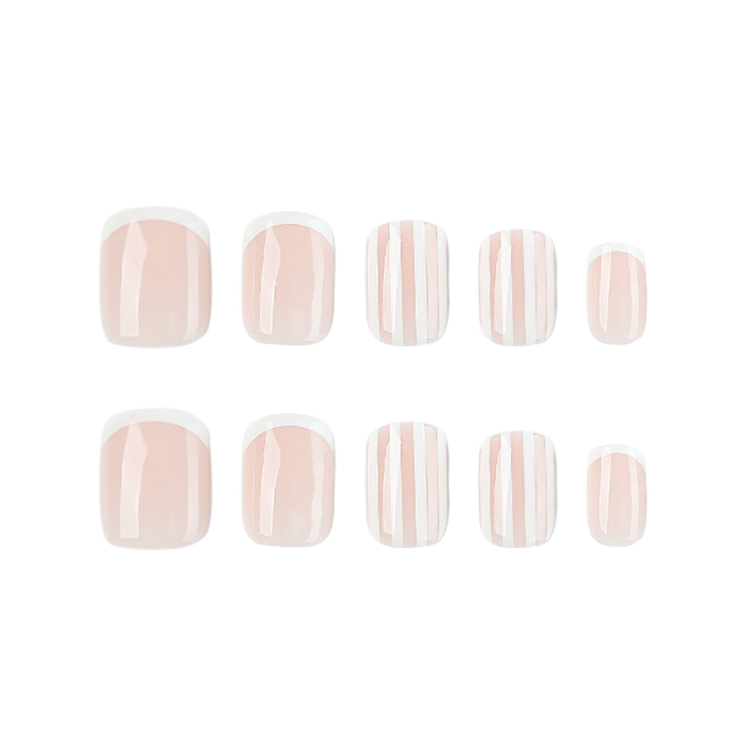 Artificial nail art with stripe pattern Kalsten