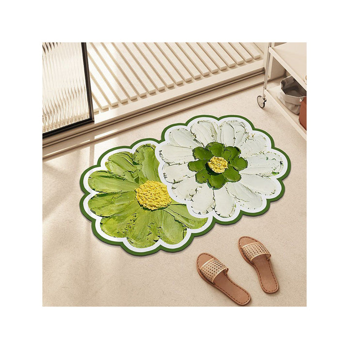 Flower-Shaped Plush Bath Mat Kalsten