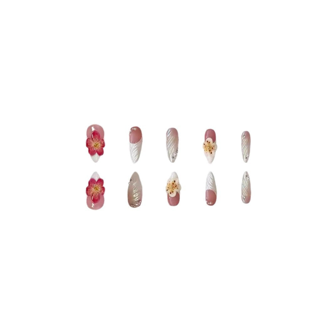 Floral 3D Acrylic Nail Enhancements Kalsten