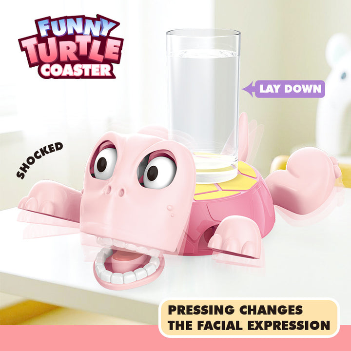 Interactive Turtle Drink Coaster With Animated Mouth, Moving Limbs And Shock-Sensor Surprise