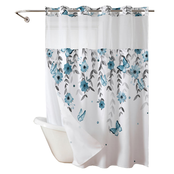 Floral Butterfly Shower Curtain Kalsten