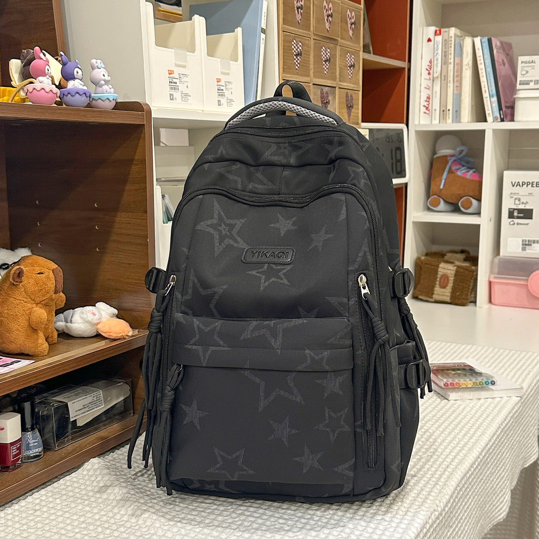 Stylish Star-Printed School Backpack Kalsten