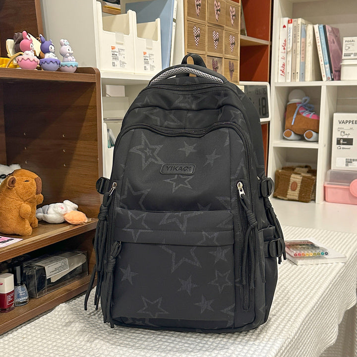 Stylish Star-Printed School Backpack Kalsten