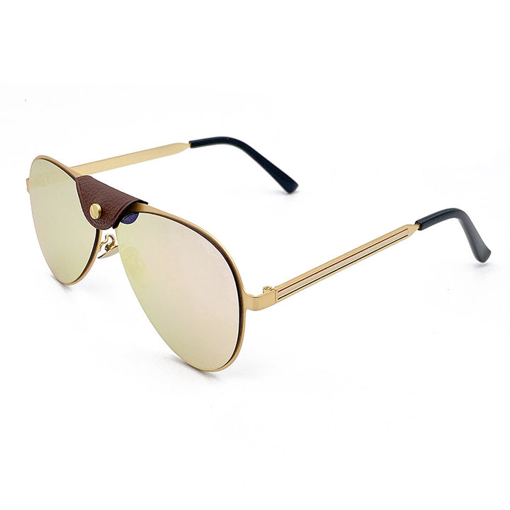 Retro Pilot Sunglasses with Blue Tinted Lenses Kalsten