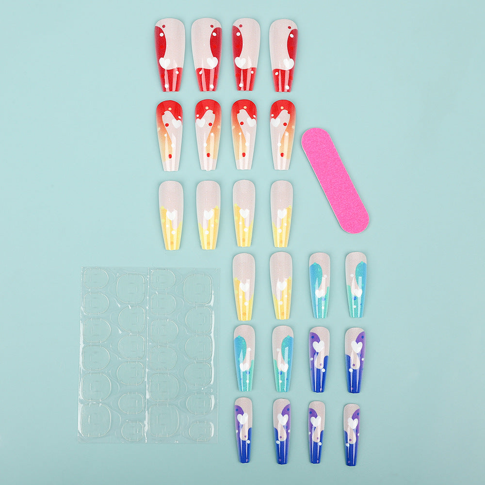 Acrylic Nail Set with Colorful and Creative Designs Kalsten