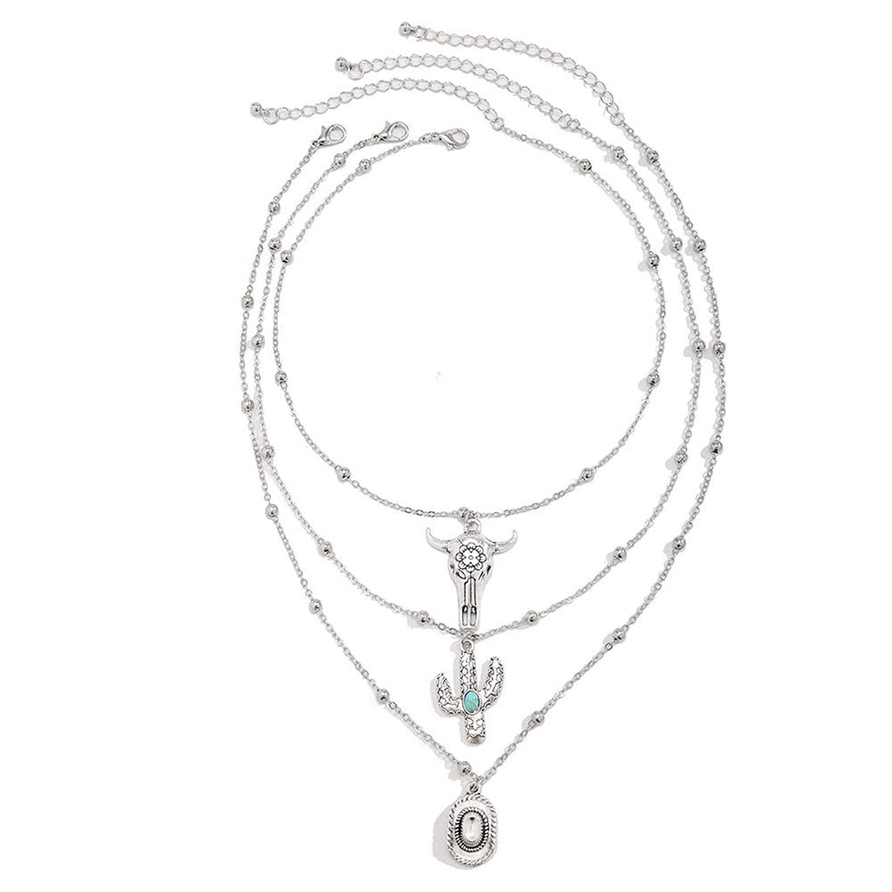 Layered Celestial Pendant Necklace Kalsten