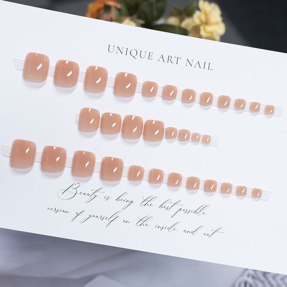 Natural Glossy Pedicure Nail Art