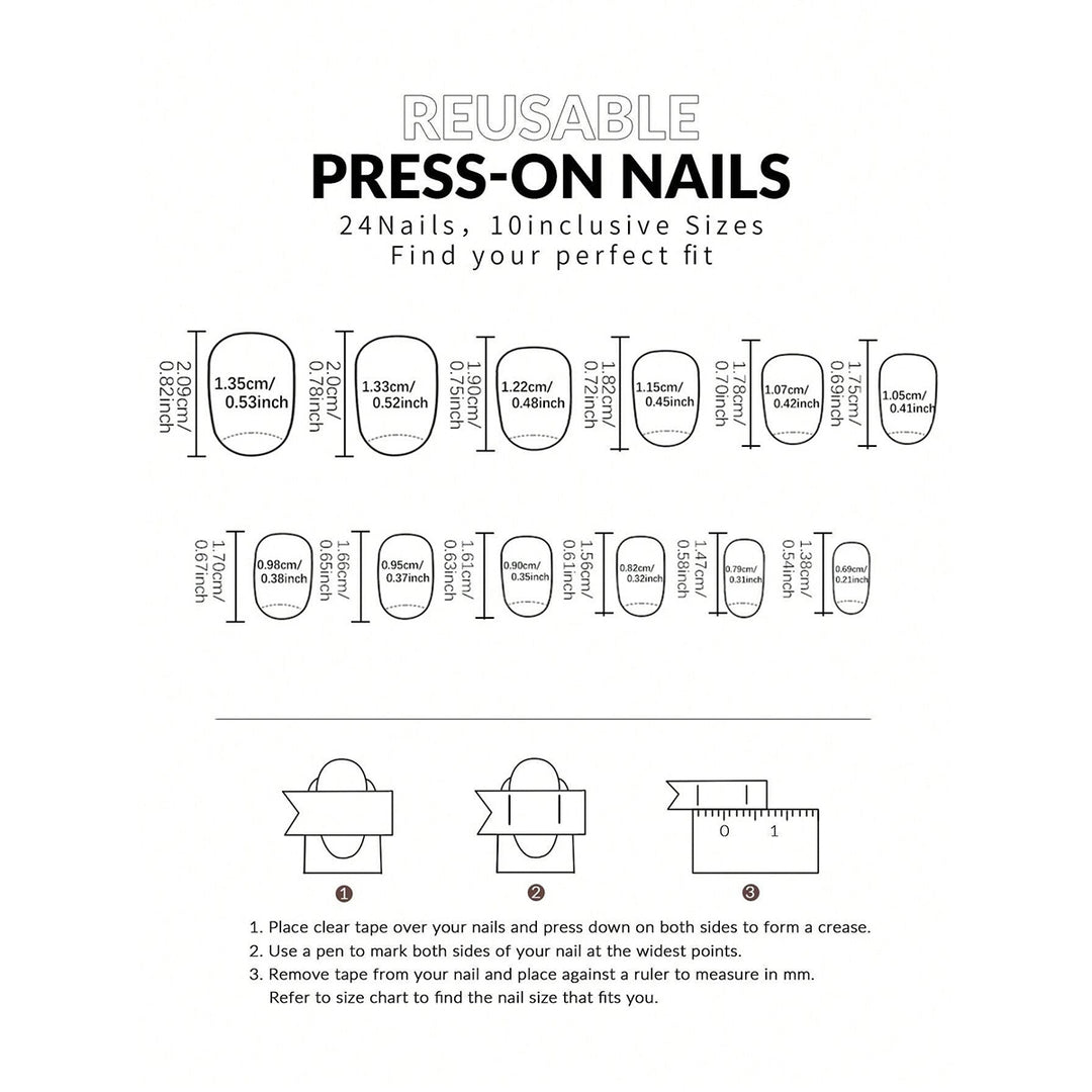 Artificial Nails with Modern Star Design Kalsten
