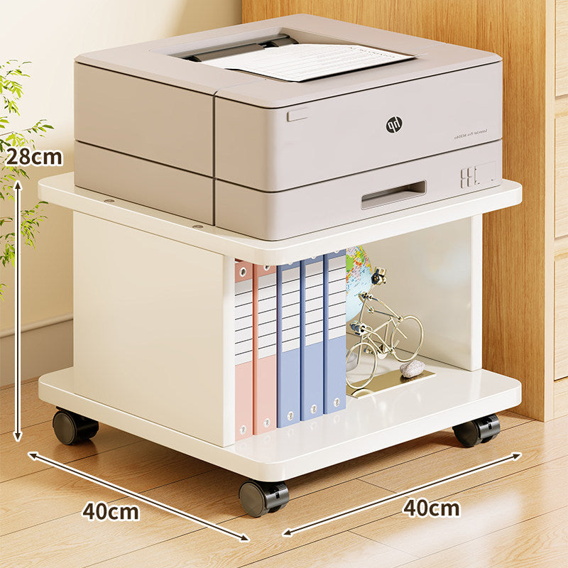 Mobile Printer Stand with Locking Casters and Under-shelf Organizer