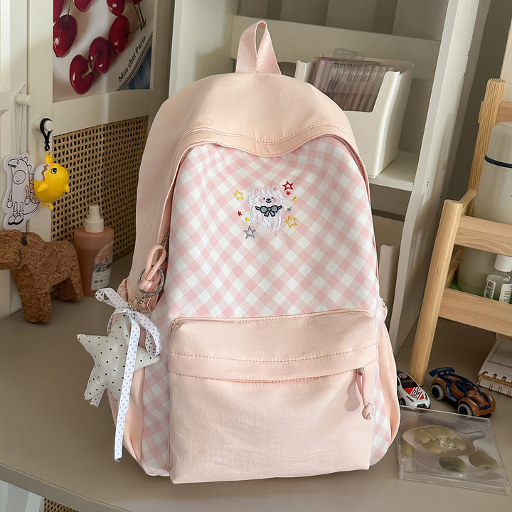 Cute Decorative Checked Pattern Backpack Kalsten