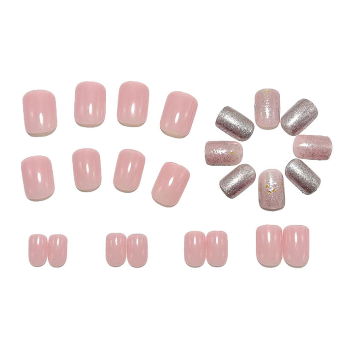 Acrylic nail set with glitter and gradient effects Kalsten