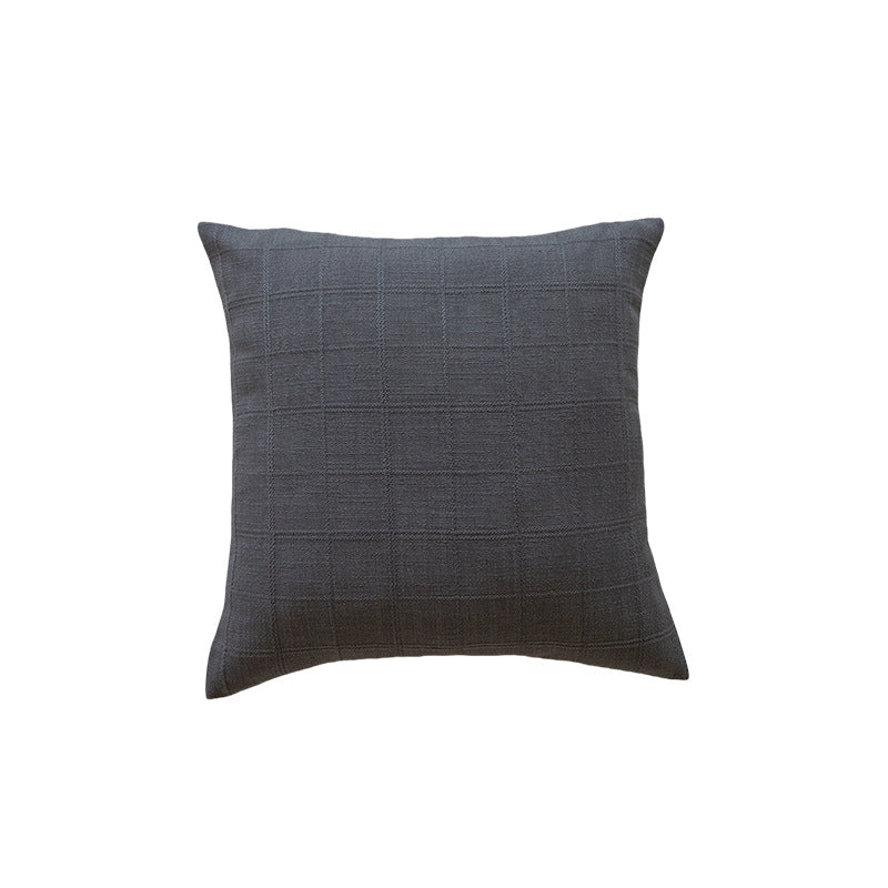 Minimalist Grid-Texture Square Accent Pillow with Hidden-Zip Removable Insert