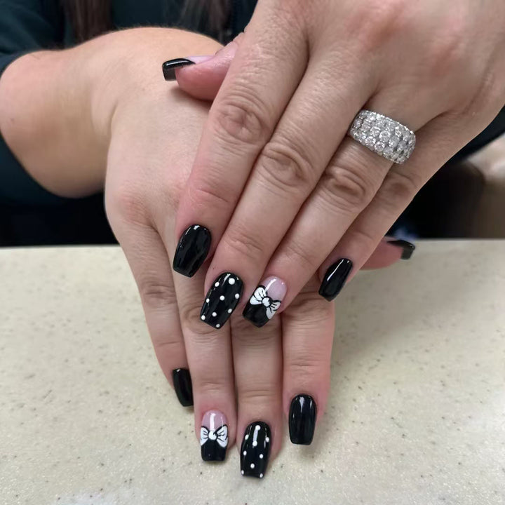 Artistic Polka Dot and Bow Nail Art Kit