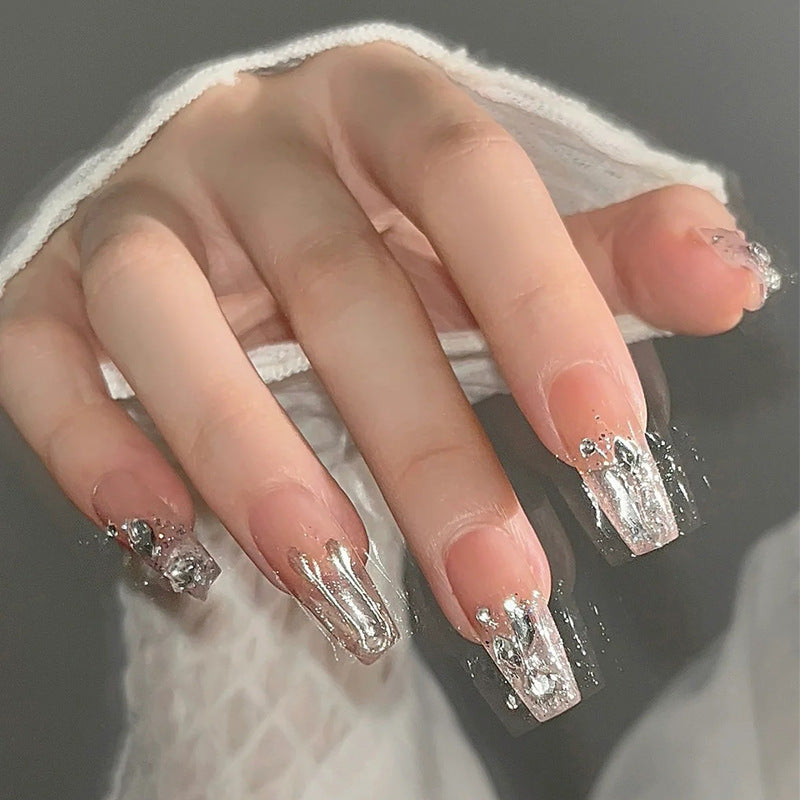 Decorative Stiletto Press-On Nails with Gemstone Accents Kalsten