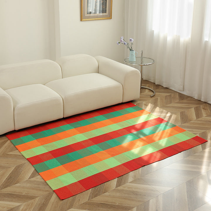 Striped flat woven carpet for living room with low pile and modern striped pattern Kalsten