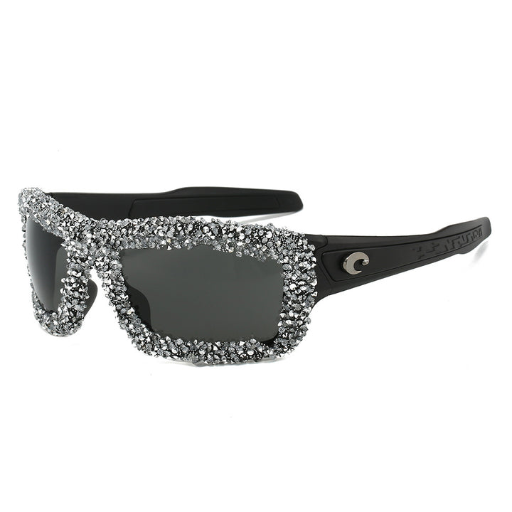 Women's sporty sunglasses with sparkling rhinestone frame Kalsten