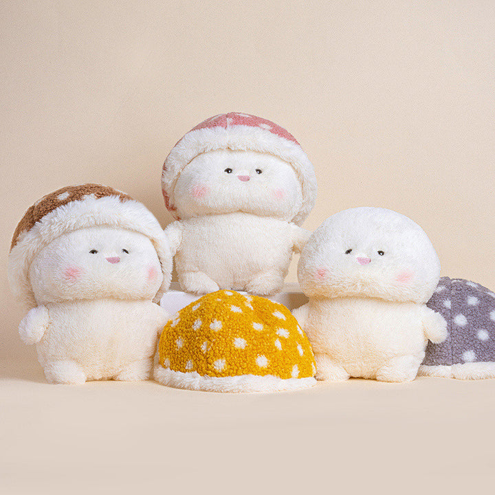 Plush Mushroom Buddy Collectible with Removable Faux-Fur Cap and Ultra-Soft Body Kalsten
