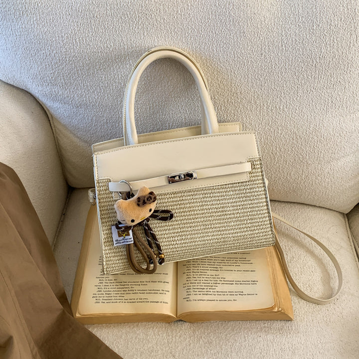 Elegant Woven Handbag with Detachable Strap