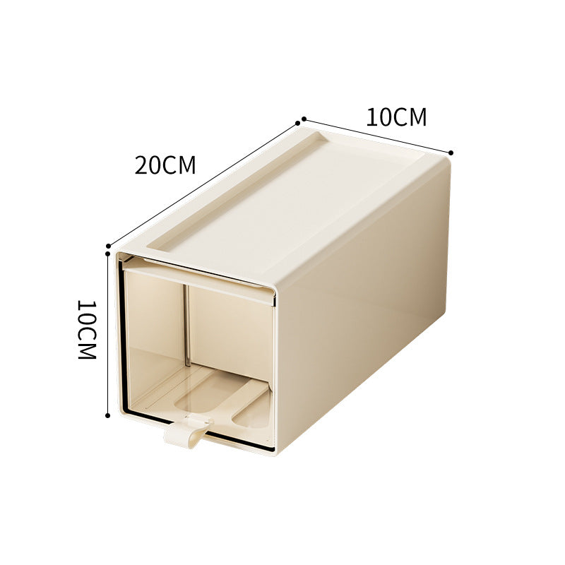 Compact stackable drawer storage box with transparent window