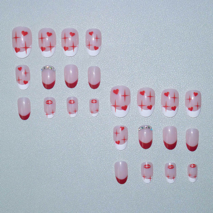 Romantic Heart-Themed Nail Art Set