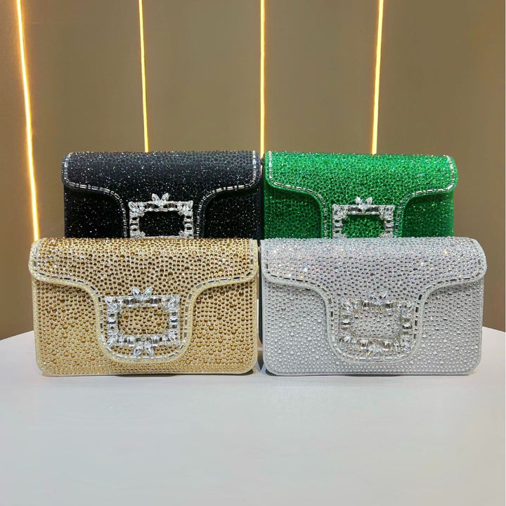 Sparkling Crystal-Embellished Evening Clutch