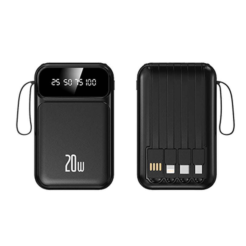 Portable power bank with integrated multifunctional charging cable and digital display Kalsten