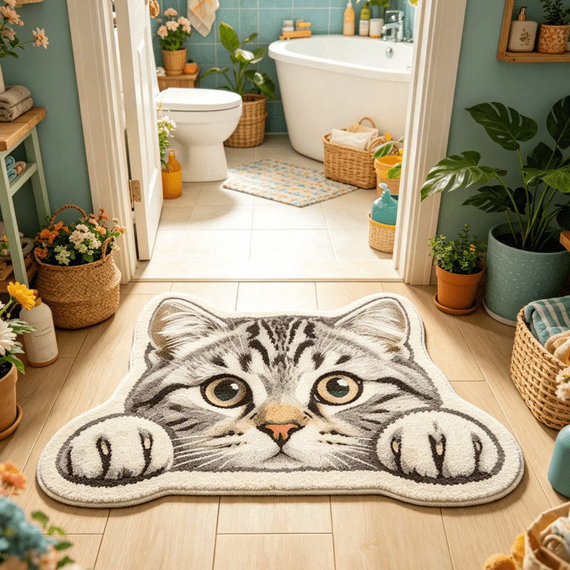 Cute Cat-Shaped Bath Mat