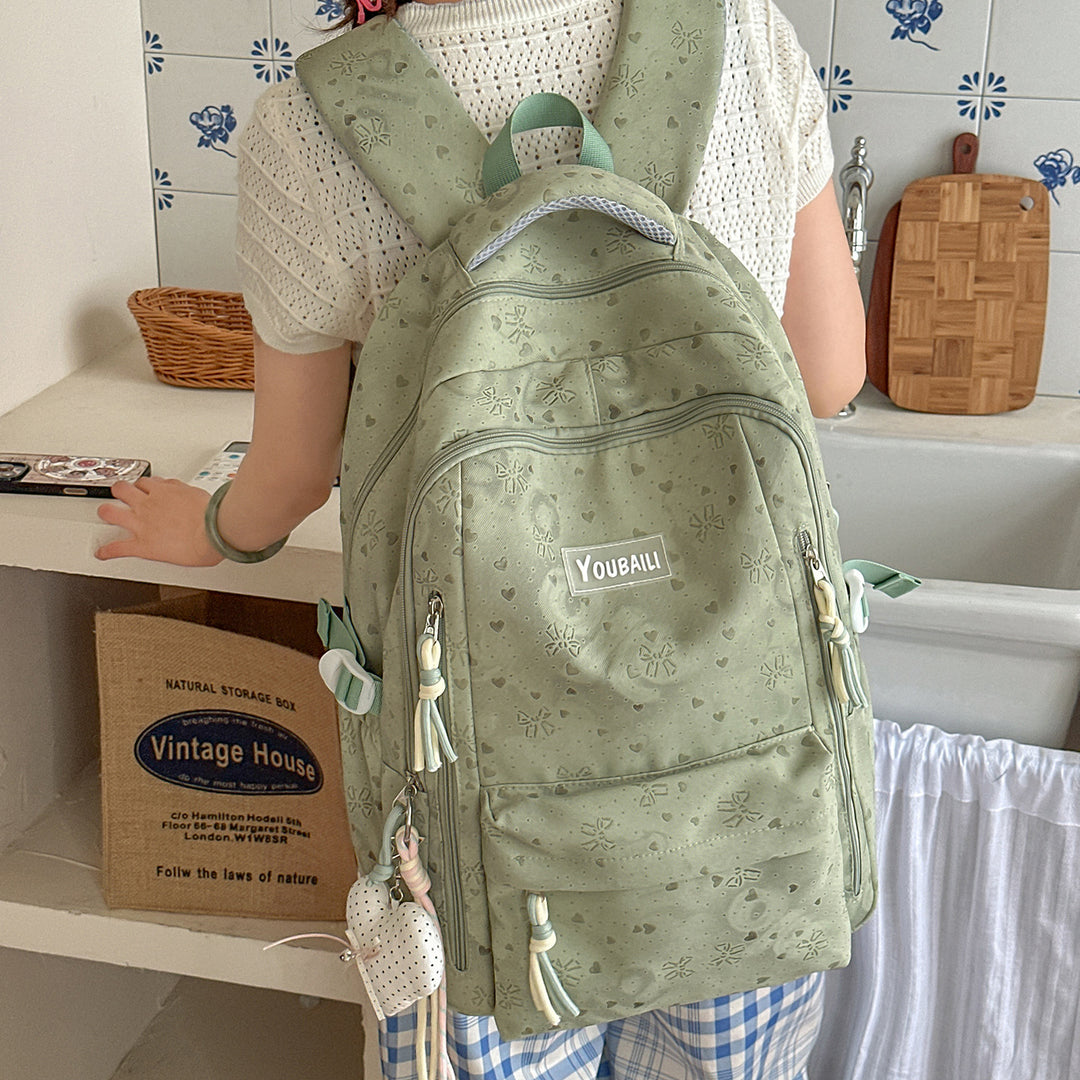 Stylish Floral-Embossed Backpack Kalsten