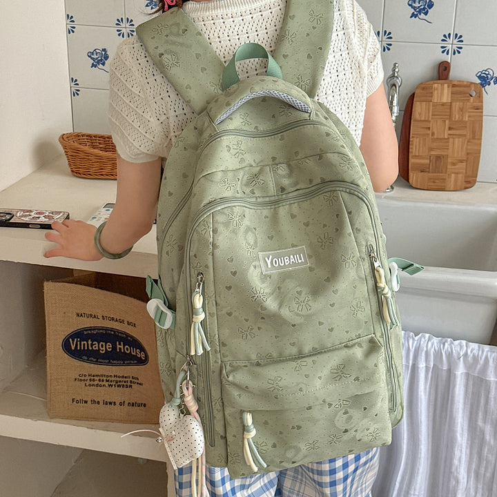 Stylish Floral-Embossed Backpack Kalsten