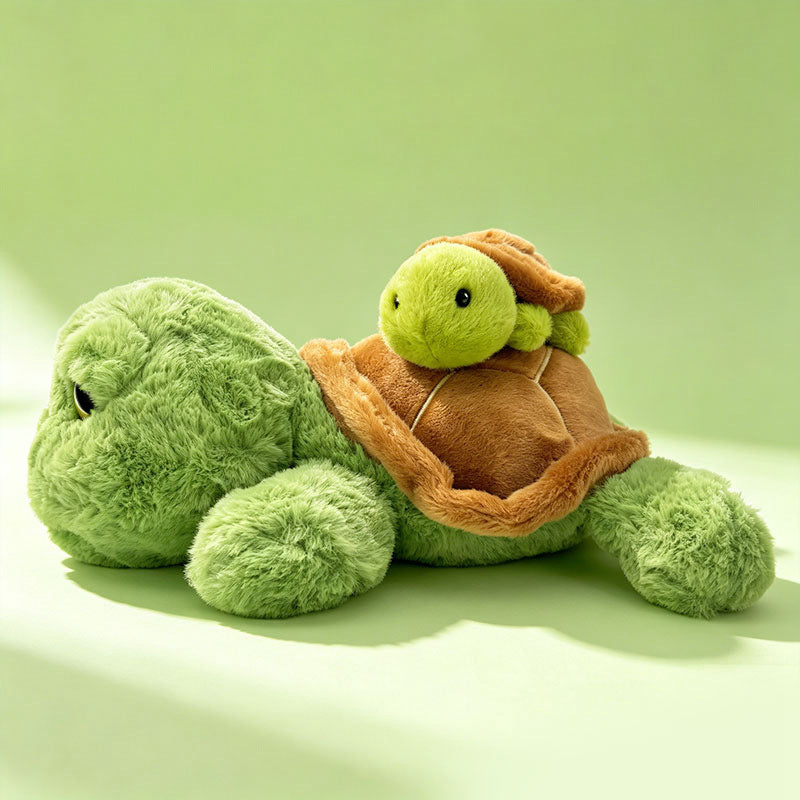 Plush Turtle with Nesting Baby on Shell Cuddle Pillow Kalsten