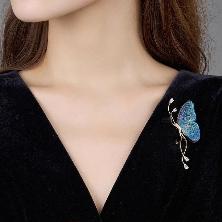 Exquisite butterfly brooch with sparkling crystals Kalsten
