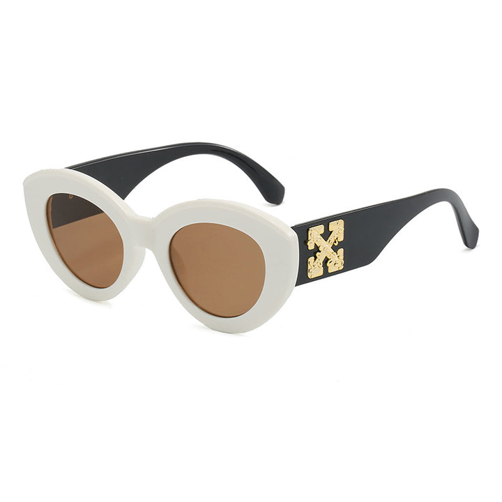 Women's Cat-Eye Sunglasses with Luxurious Accents and Sturdy Plastic Frame Kalsten