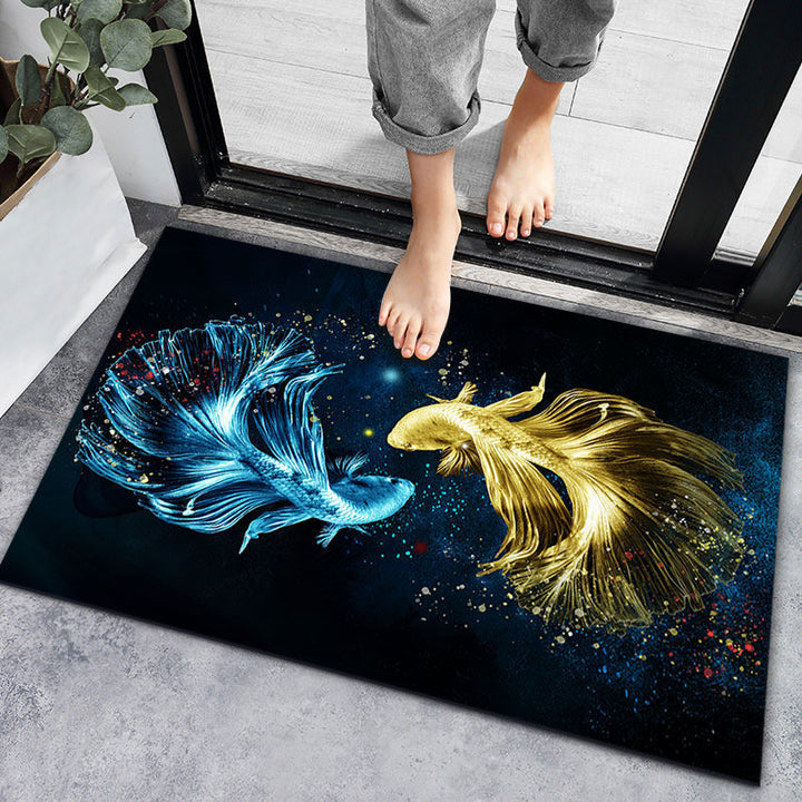 Artistic Fish-Themed Entry Mat