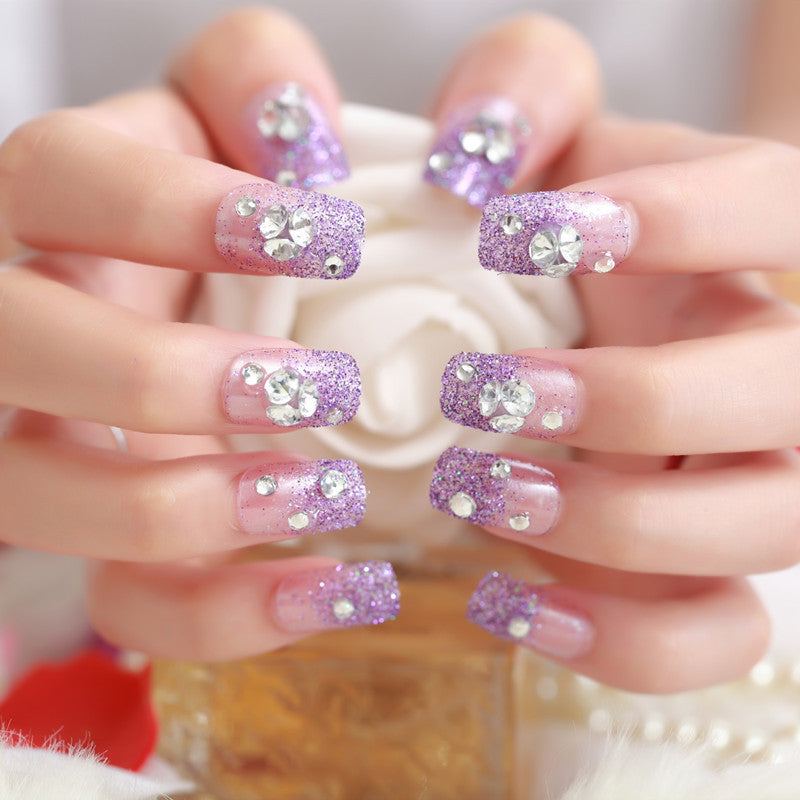 Decorative Floral Embellished Press-On Nail Set