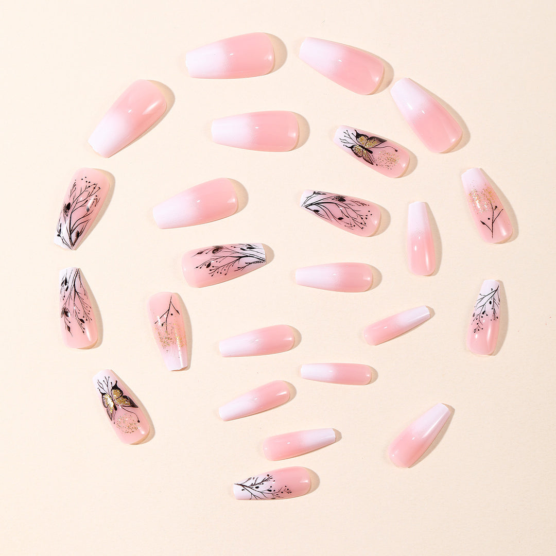 Elegant Floral Butterfly Nail Art Extensions Kalsten