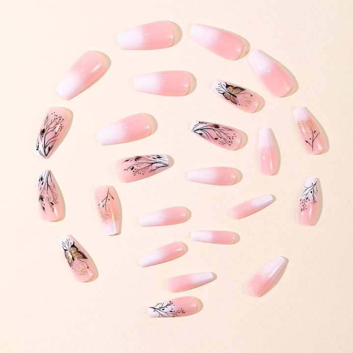 Elegant Floral Butterfly Nail Art Extensions Kalsten