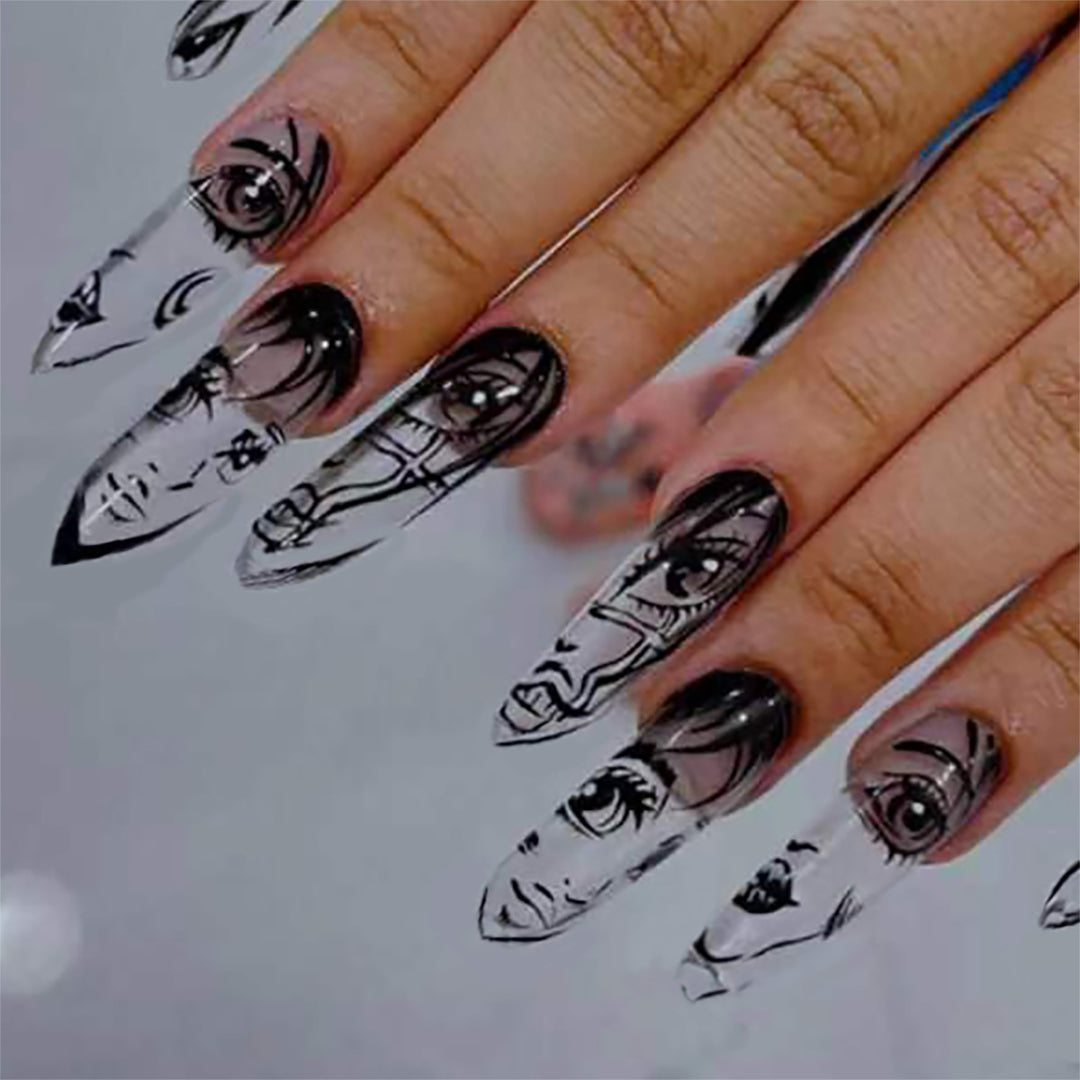 Artistic Long Stiletto Press-On Nails Kalsten