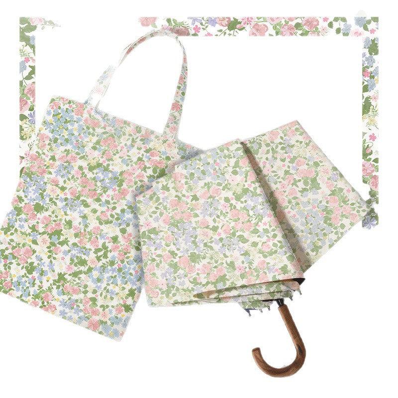 Women Folding Umbrella with Exquisite Floral Design Kalsten