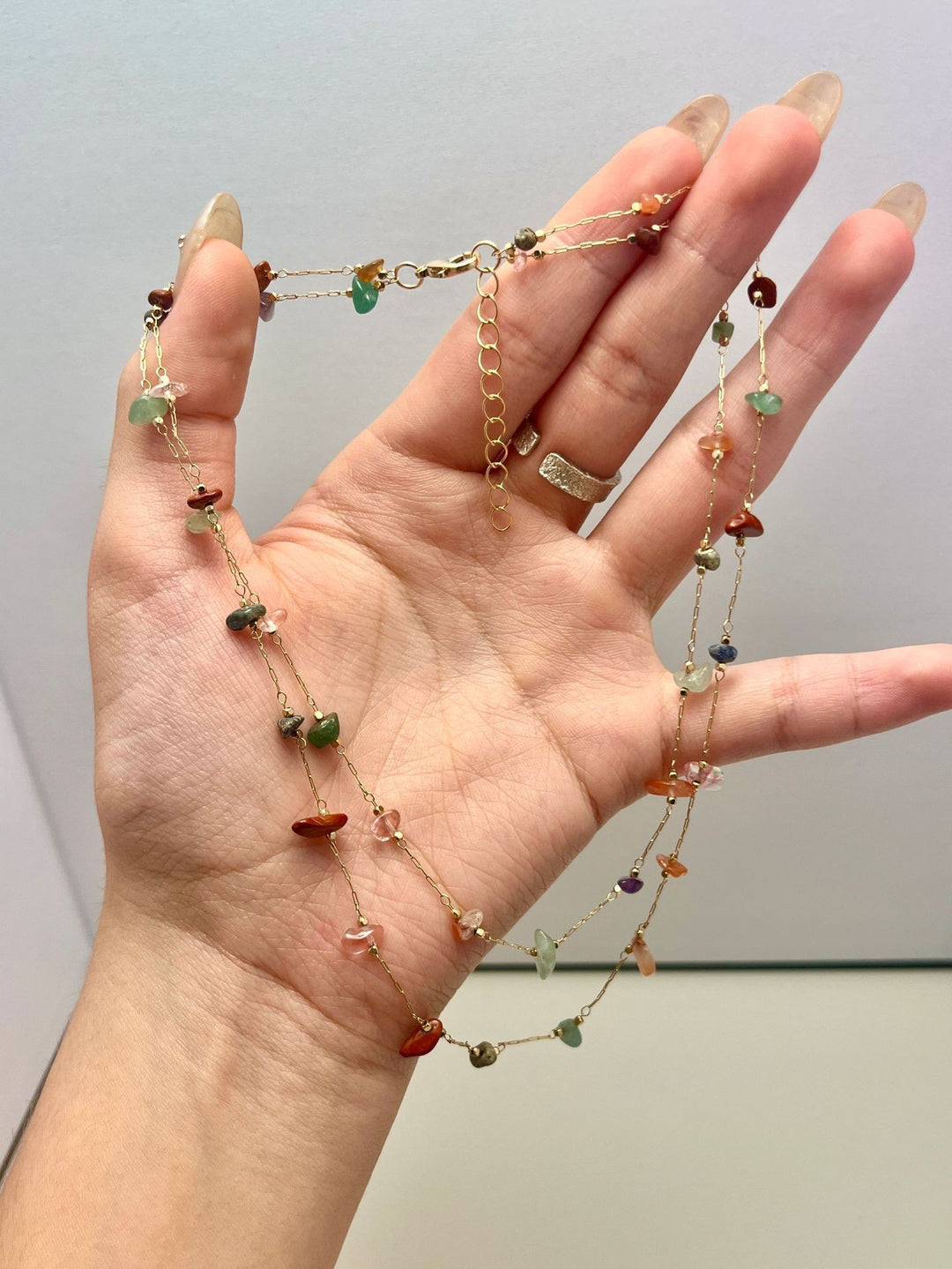 Dainty Beaded Chain Necklace Kalsten