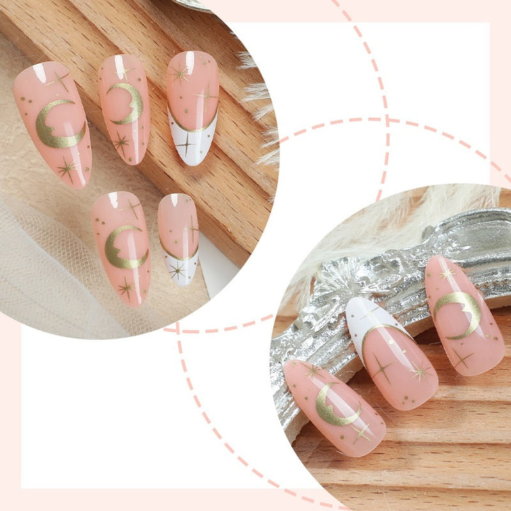 Artificial nail set with stylish moon design Kalsten