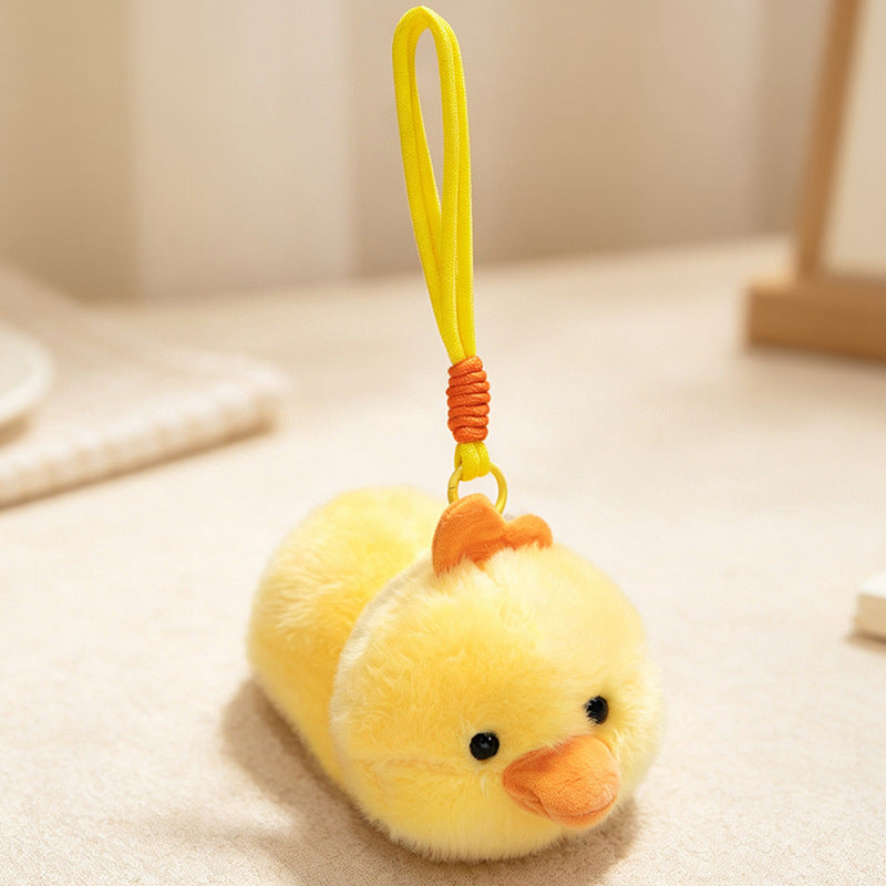 Plush Fox Bag Charm Keychain with Wrist Loop and Soft Faux-Fur Kalsten