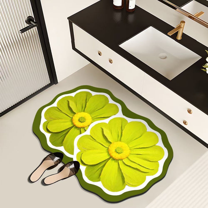 Decorative Floral Bath Mat Kalsten