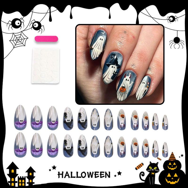 Halloween Nail Art Set with Creepy Ghost and Pumpkin Designs Kalsten
