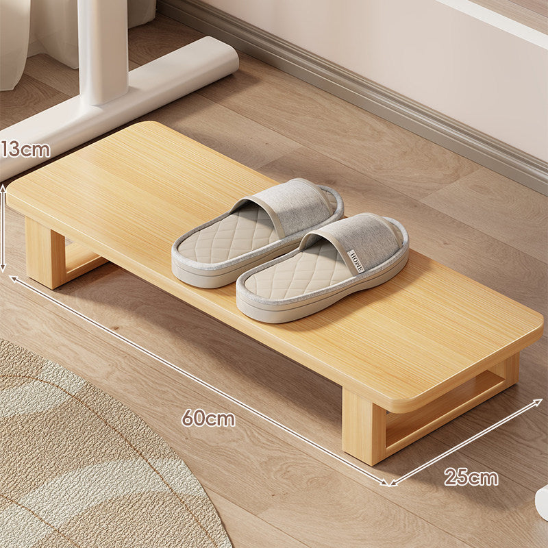 Low Wooden Slipper Platform and Entryway Shoe Shelf Organizer