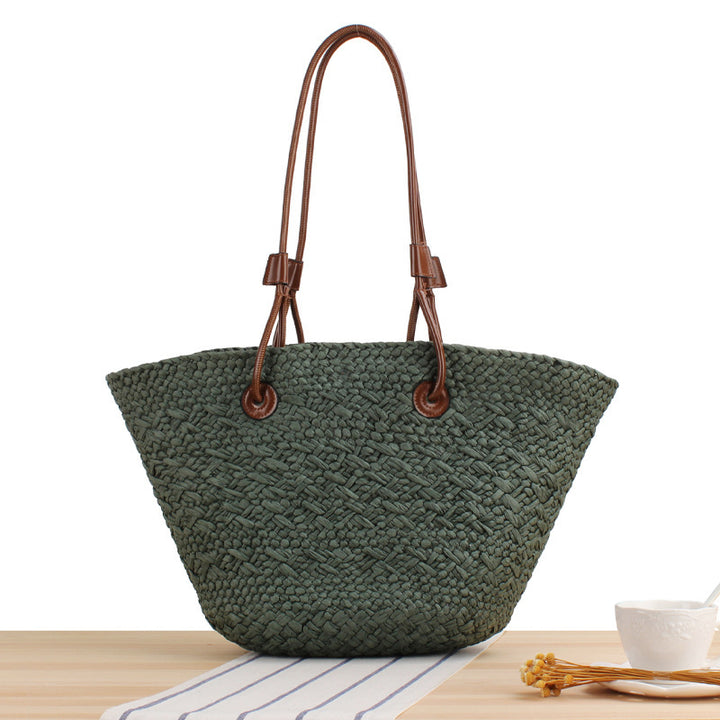 Beach bag with elegant leather straps Kalsten