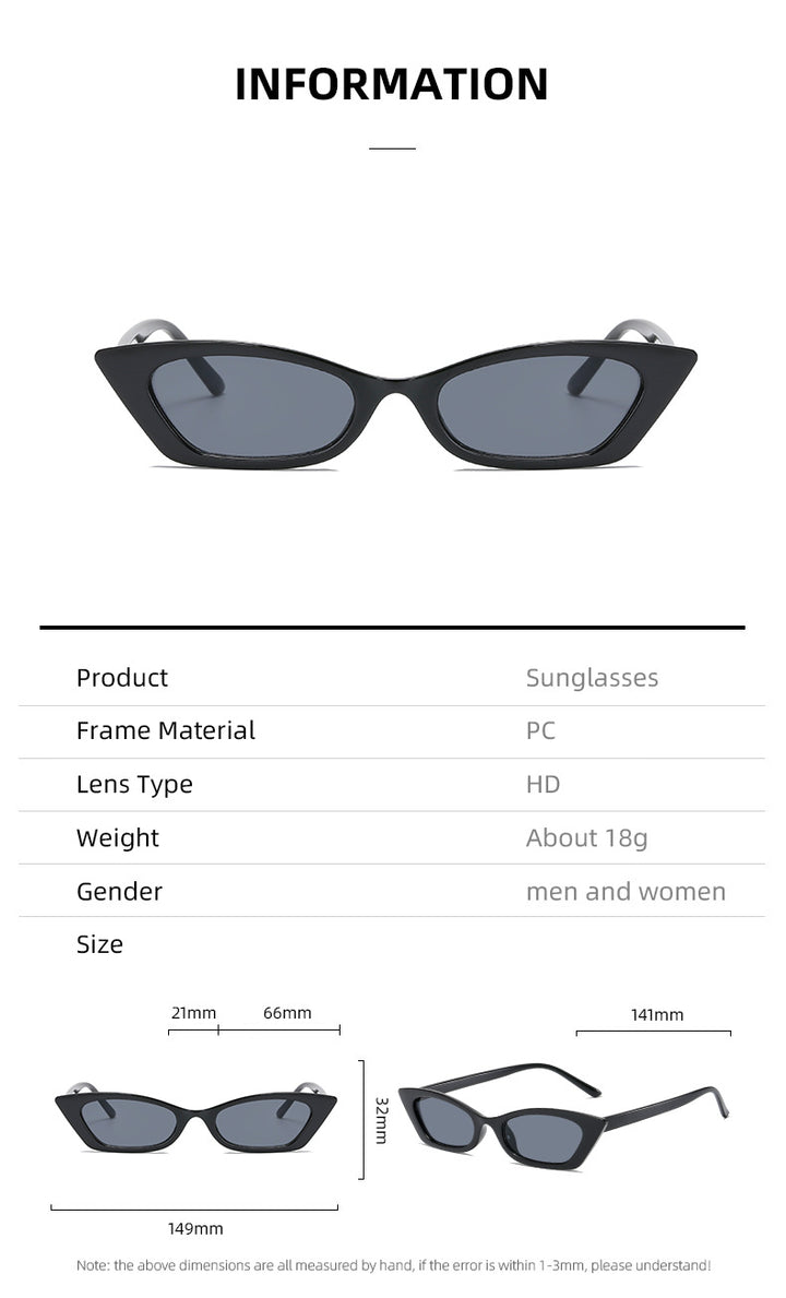 Women's fashionable cat-eye sunglasses with transparent frame Kalsten