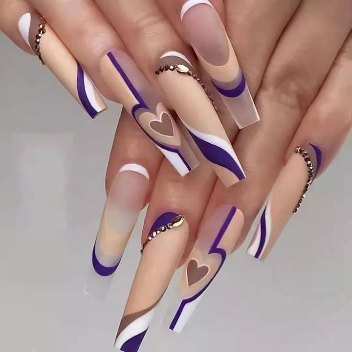 Artificial nails with creative heart design Kalsten