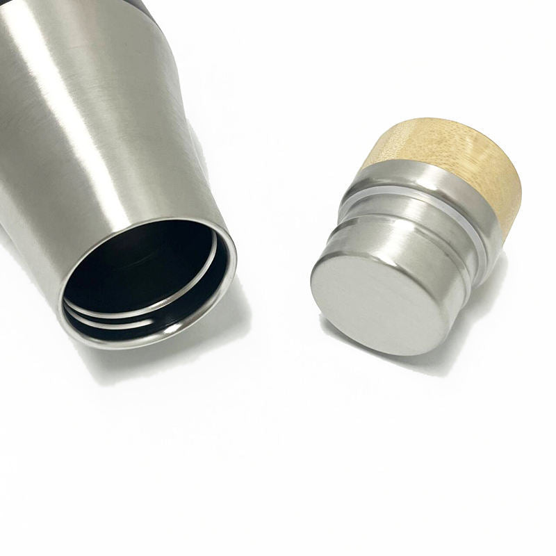 Women double-walled stainless steel drinking bottle with bamboo lid Kalsten
