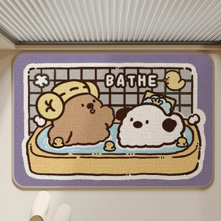 Cartoon-Themed Sauna Bath Mat